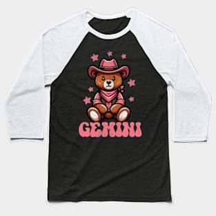 Vintage Gemini Bear Zodiac Sign Astrology Birthday Teddy Baseball T-Shirt